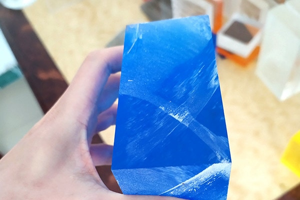 Bloc acrylique compact bleu