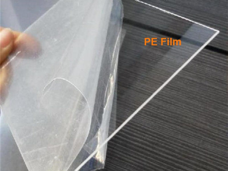 Plaque plexiglass avec flim PE