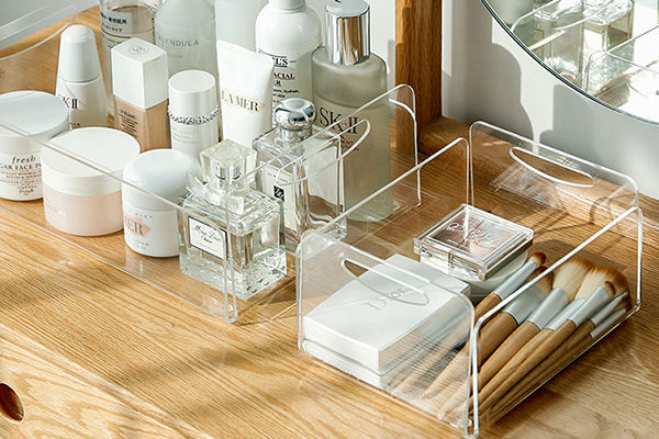 Boîte de rangement maquillage plexiglass
